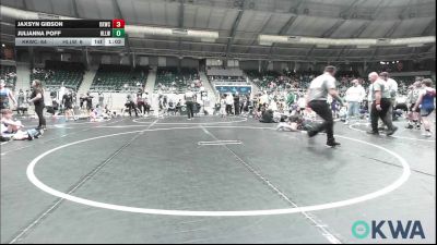 100 lbs Quarterfinal - Jaxsyn Gibson, Keystone Kids Wrestling Club vs Julianna Poff, Harrah Little League Wrestling