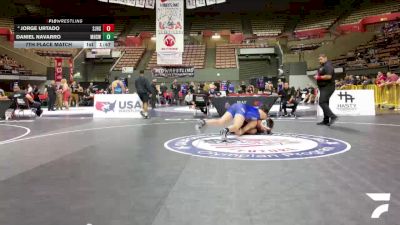 All Cadet Boys Freestyle Upper - 165 lbs 7th Place Match - Jorge Urtado, San Juan High School Wrestling vs Daniel Navarro, Mayfair High School Wrestling