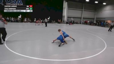 100 lbs Cons. Rd Of 32 - Cole Simpson, Black Fox Wrestling Academy vs Easton Landas, Sebolt Wrestling Academy