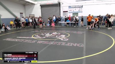 119 lbs Cons. Round 1 - Hannah Grace Gentry, Mid Valley Wrestling Club vs Eli King, Anchorage Freestyle Wrestling Club