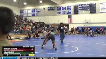 125 lbs 1st Place Match - Gideon Vargas, Canyon Springs Youth Wrestling vs Adam Salas, Sunkist Kids Monster Garage