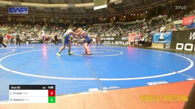 130 lbs Quarterfinal - Ladson Fraser, Roundtree Wrestling Academy vs Gunnar Ballard, Team Central Wrestling Club