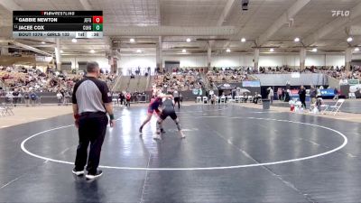 Girls 132 lbs Cons. Round 3 - Jacee Cox, Clarksville High School vs Gabbie Newton, Jefferson Co. High School