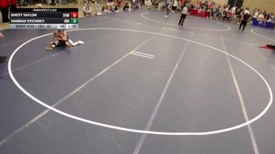 12U - 67 lbs Cons. Round 1 - Rhett Taylor, St. Francis Gladiators Wrestling Club vs Hannah Stickney, Blaine Wrestling Association