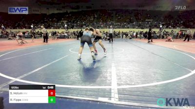 120 lbs Consi Of 4 - Spencer Holum, Vinita Kids Wrestling vs Rustin Fipps, Cowboy Wrestling Club