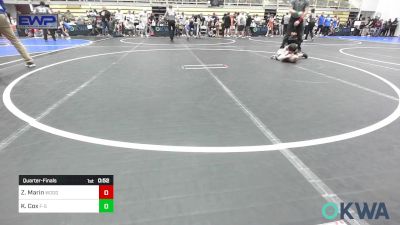 43 lbs Quarterfinal - Zerek Marin, Woodward Youth Wrestling vs Keegan Cox, F-5 Grappling