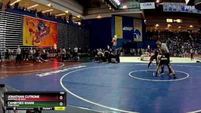 120 lbs Cons. Round 1 - Jonathan Cutrone, Wantagh Sr High vs CAMBYSES KHANI, Yorktown