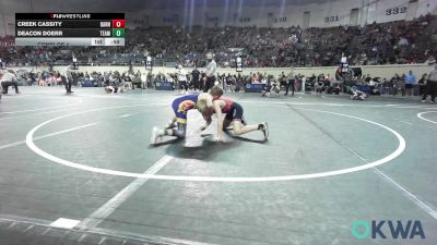 75 lbs Consi Of 4 - Creek Cassity, Barnsdall Youth Wrestling vs Deacon Doerr, Team Tulsa Wrestling Club