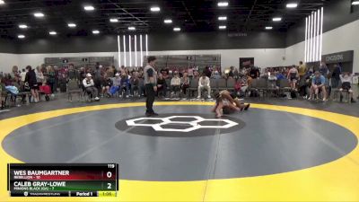 119 lbs Placement Matches (8 Team) - Wes Baumgartner, Rebellion vs Caleb Gray-Lowe, Minions Black (GA)