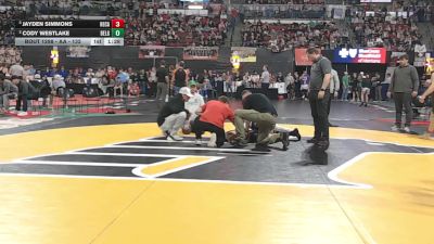 AA - 132 lbs Semifinal - Jayden Simmons, Helena Capital vs Cody Westlake, Belgrade