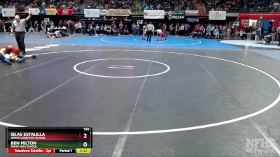 130 lbs Cons. Round 1 - Silas Estalilla, Grace Christian School vs Ben Milton, Nome High School