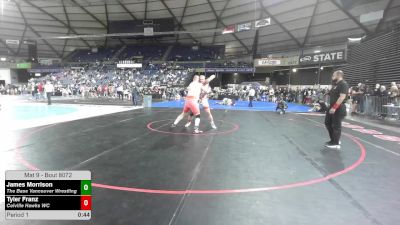 125 lbs Cons. Quarters - James Morrison, The Base Vancouver Wrestling vs Tyler Franz, Colville Hawks WC