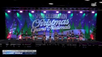 All 4 Cheer - Sparkle [2025 L1.1 Junior - PREP - D2 - Medium] 2025 Spirit Celebration Christmas Grand Nationals