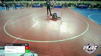 58 lbs Semifinal - Kaisan Thompson, Clinton Youth Wrestling vs Sebastian Perry, Chickasha Youth Wrestling