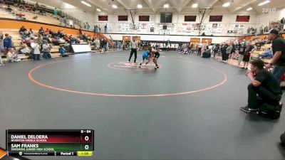 84 lbs 1st Place Match - Sam Franks, Shoshoni Junior High School vs Daniel DeLoera, Riverton Middle School