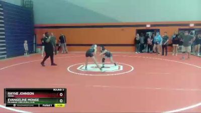 94-100 lbs Round 2 - Evangeline Monge, Franklin Wrestling Club vs Rhyne Johnson, TNWA