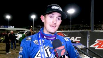 Mitchel Moles Reacts After Winning His First USAC Sprint Car Feature At Tri-State