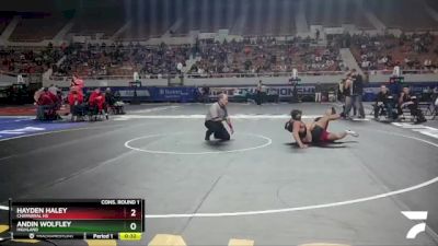 D1-150 lbs Cons. Round 1 - Hayden Haley, Chaparral Hs vs Andin Wolfley, Highland