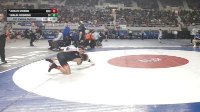 115-D1 1st Place Match - Malik Hoskins, Sunnyside High School vs Jonah Owens, Corona Del Sol High School