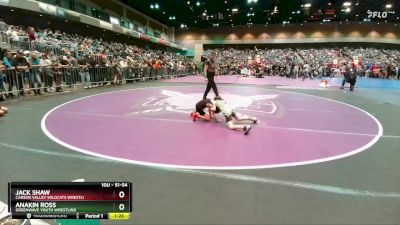 51-54 lbs Round 2 - Jack Shaw, Carson Valley Wildcats Wrestli vs Anakin Ross, Greenwave Youth Wrestling