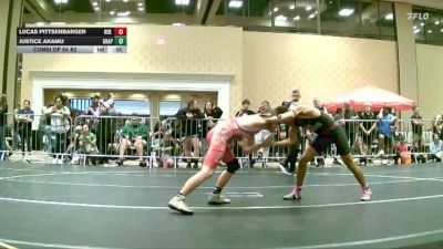 144 lbs Consi Of 64 #2 - Lucas Pittsenbarger, Red Mountain WC vs Justice Akamu, Grapplers HI