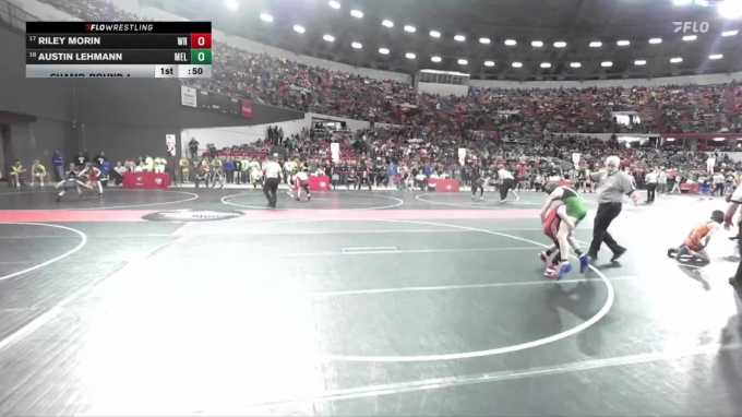 Morin Riley 95 lbs Champ. Round 1 - Riley Morin, Wisconsin Rapids vs Austin Lehmann ...