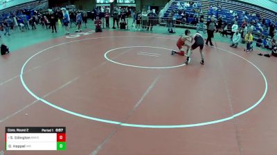 14U Boys - 115 lbs Cons. Round 2 - Sanchir Edington, Bishop McCort High School Wrestling vs Owen Happel, Immortal Athletics WC