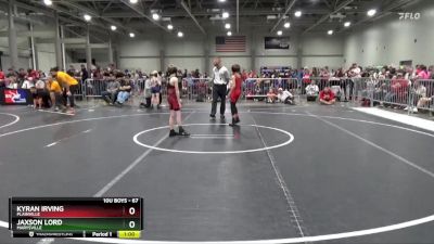 67 lbs Cons. Round 1 - Jaxson Lord, Marysville vs Kyran Irving, Plainville