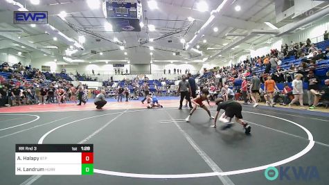 64 lbs Rr Rnd 3 - Anthony Halapy, Tulsa Blue T Panthers vs Hutch Landrum, HURRICANE WRESTLING ACADEMY