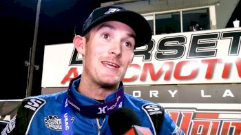 Mitchel Moles Reacts After Getting His First USAC Tony Hulman Rifle