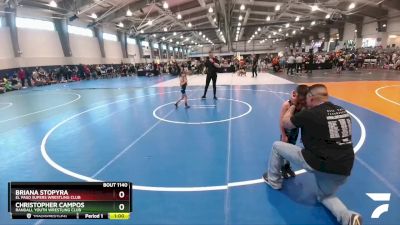 46 lbs Cons. Round 3 - Christopher Campos, Randall Youth Wrestling Club vs Briana Stopyra, El Paso Supers Wrestling Club
