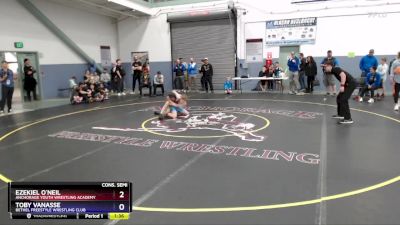 86 lbs Cons. Semi - Ezekiel O`Neil, Anchorage Youth Wrestling Academy vs Toby Vanasse, Bethel Freestyle Wrestling Club