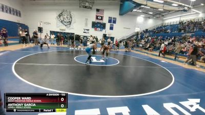 132 lbs Round 1 - Anthony Garcia, Lovell Middle School vs Cooper Ward, Rocky Mountain Middle School