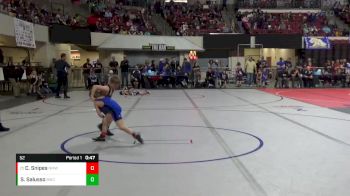 52 lbs Champ. Round 1 - Calvin Snipes, North Montana Wrestling Club vs Sawyer Salusso, Butte Wrestling Club