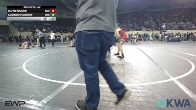 102 lbs Quarterfinal - Addison Flowers, Redskins Wrestling Club vs Jadyn Majors, Grove Takedown Club