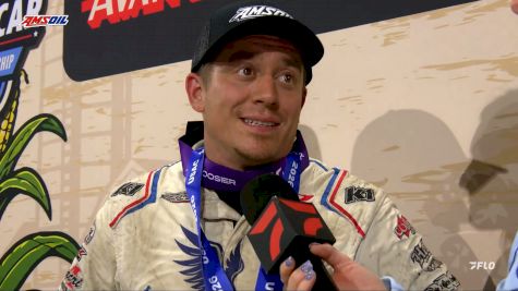 Brady Bacon Reacts After USAC Sprints Knoxville Corn Belt Nationals Win