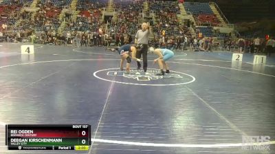 120 lbs Quarterfinal - Rei Ogden, Bismarck Century vs Deegan Kirschenmann, Valley City