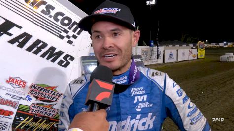Kyle Larson Reacts After Winning At Davenport With Interstate Batteries High Limit Racing