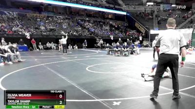 110 Class 1 lbs Champ. Round 1 - Olivia Weaver, Fulton vs Taylor Sharp, Central (Park Hills)