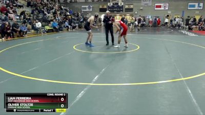 171 lbs Cons. Round 2 - OLIVER STOLTZE, Chugiak High School vs Liam Ferreira, East Anchorage High School