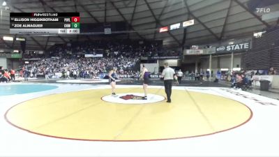 Girls 4A 170 lbs Champ. Round 2 - Zoe Almaguer, Chiawana (Girls) vs Ellison Higginbotham, Puyallup (Girls)