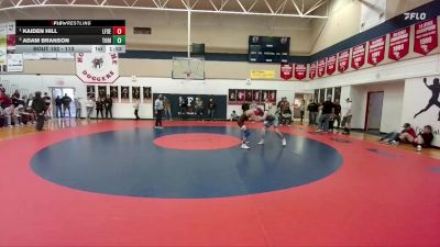 113 lbs Semifinal - Kaiden Hill, Lingle-Ft. Laramie/Southeast vs Adam Branson, Tongue River
