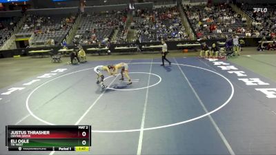 113 lbs Semifinal - Eli Ogle, Tri West vs Justus Thrasher, Center Grove