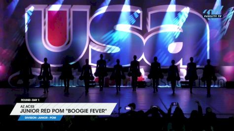 AZ ACES - Junior Red Pom "Boogie Fever" [2025 Junior - Pom Day 1] 2025 USA All Star Dance Super Nationals