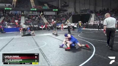 105 lbs Semifinal - Taylor Barringer, Wichita Wrestling Club vs Catelin Owens, WR- Topeka Blue Thunder