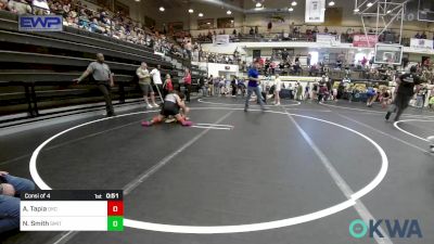 100 lbs Consi Of 4 - Alijah Tapia, OKC Saints Wrestling vs Nevaeh Smith, Smith Wrestling Academy