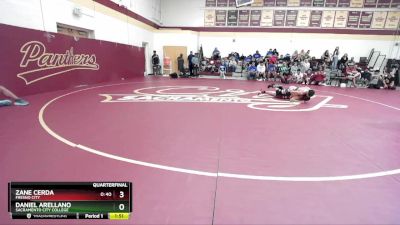 125 lbs Quarterfinal - Zane Cerda, Fresno City vs Daniel Arellano, Sacramento City College