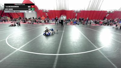 10U Boys - 63 lbs Cons. Semis - Lox Leum, LaCrosse Area Wrestlers vs AJ McDearmon, Waukesha Wrestling Club