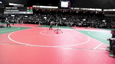 95 lbs Champ. Round 1 - Brody Yetzer, BKV1 vs Tiler Browning, CNY2