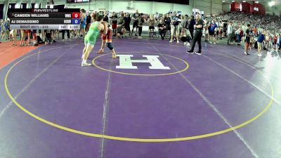 215 lbs Champ. Round 1 - Camden Williams, Whiteland Wrestling Club vs AJ DeMassimo, Ohio Crazy Goats Wrestling